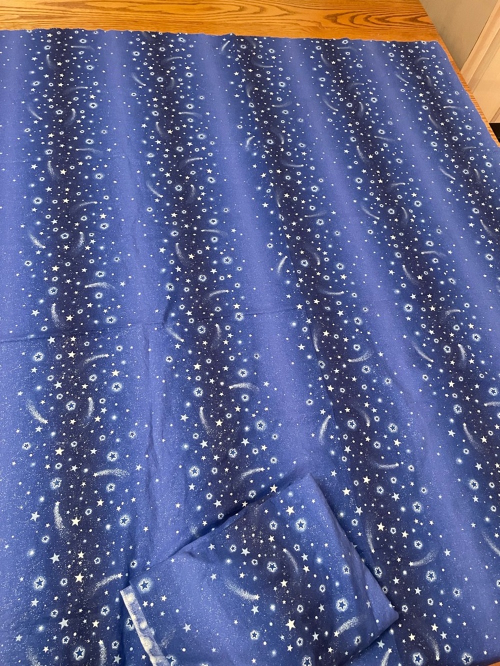 2 Navy Blue Celestial Starry Fabric 43x58 inches